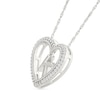 Thumbnail Image 2 of 0.085 CT. T.W. Diamond "K" Initial Dangle Heart Necklace in Sterling Silver