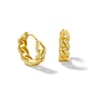Thumbnail Image 1 of 12.2mm Curb Chain Link Huggie Hoop Earrings in Semi-Solid 10K Gold