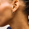Thumbnail Image 2 of 12.2mm Curb Chain Link Huggie Hoop Earrings in Semi-Solid 10K Gold