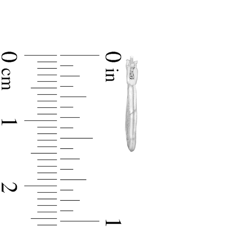 Main Image 2 of Child's Patterned Octagon Hoop Earrings in Hollow 14K White Gold