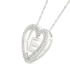 Thumbnail Image 2 of 0.085 CT. T.W. Diamond "E" Initial Dangle Heart Necklace in Sterling Silver