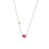 Thumbnail Image 1 of 6.0mm Heart-Shaped Certified Ruby and Diamond Accent Necklace in 10K Gold