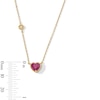 Thumbnail Image 4 of 6.0mm Heart-Shaped Certified Ruby and Diamond Accent Necklace in 10K Gold