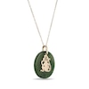 Thumbnail Image 2 of 20.0mm Jade Monkey Chinese Zodiac Disc Pendant in 14K Gold