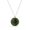 Thumbnail Image 3 of 20.0mm Jade Monkey Chinese Zodiac Disc Pendant in 14K Gold