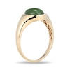 Thumbnail Image 2 of Oval Jade Solitaire Signet Ring in 14K Gold - Size 7