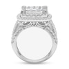 2.95 CT. T.W. Princess-Cut Multi-Diamond Double Cushion Frame Multi-Row Engagement Ring in 10K White Gold