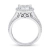 Thumbnail Image 2 of 0.95 CT. T.W. Multi-Diamond Frame Triple Row Engagement Ring in 10K White Gold