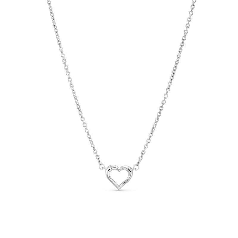 Main Image 1 of Vera Wang Love Collection Heart Outline Necklace in Sterling Silver - 16"