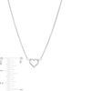 Thumbnail Image 4 of Vera Wang Love Collection Heart Outline Necklace in Sterling Silver - 16"
