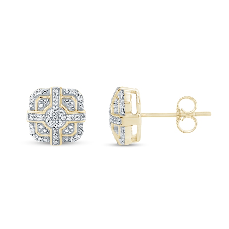 Main Image 1 of 0.20 CT. T.W. Diamond Cushion-Shaped Stud Earrings in 10K Gold