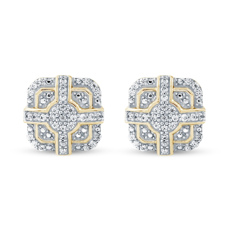 Main Image 2 of 0.20 CT. T.W. Diamond Cushion-Shaped Stud Earrings in 10K Gold