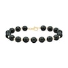 Thumbnail Image 1 of 8.0mm Onyx Bead Strand Bracelet in 14K Gold - 7.5"