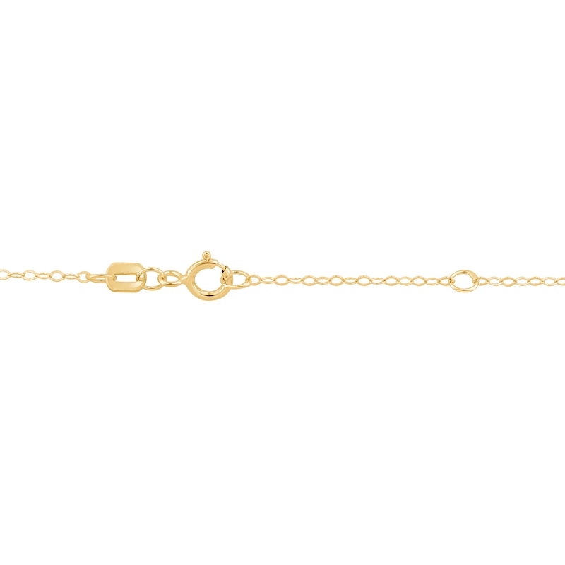 Main Image 2 of Baguette-Cut Lab-Created Emerald and 0.085 CT. T.W. Certified Lab-Grown Diamond Hexagon Frame Necklace in 10K Gold