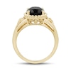 Thumbnail Image 3 of Oval Onyx Solitaire Flower Shank Ring in 10K Gold
