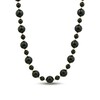 6.0-10.0mm Onyx Alternating Bead Strand Necklace in 14K Gold - 17"