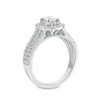 Thumbnail Image 3 of Emerald-Cut Canadian Certified Centre Diamond 1.00 CT. T.W. Frame Triple Row Engagement Ring in 10K White Gold (I/I1)