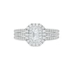Thumbnail Image 4 of Emerald-Cut Canadian Certified Centre Diamond 1.00 CT. T.W. Frame Triple Row Engagement Ring in 10K White Gold (I/I1)