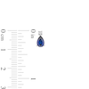 Thumbnail Image 4 of Pear-Shaped Blue and White Lab-Created Sapphire Stacked Pendant and Drop Earrings Set in 10K White Gold