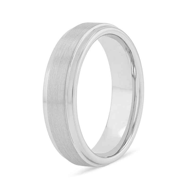 Main Image 3 of 6.0mm Stepped Edge Engravable Wedding Band in Tungsten