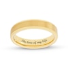 Thumbnail Image 1 of 5.0mm Bevelled Edge Engravable Wedding Band in Tungsten with Yellow Ion Plate
