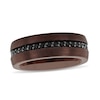 Thumbnail Image 1 of 8.0mm Black Sapphire Engravable Wedding Band in Tungsten with Brown Ion Plate