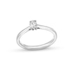 Thumbnail Image 1 of 0.20 CT. Oval Certified Lab-Grown Diamond Solitaire Promise Ring in 10K White Gold (F/SI2)