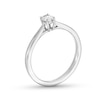 Thumbnail Image 3 of 0.20 CT. Oval Certified Lab-Grown Diamond Solitaire Promise Ring in 10K White Gold (F/SI2)