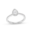 Thumbnail Image 1 of 0.50 CT. T.W. Pear-Shaped Certified Lab-Grown Diamond Frame Promise Ring in 10K White Gold (F/SI2)