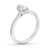 Thumbnail Image 3 of 0.50 CT. T.W. Pear-Shaped Certified Lab-Grown Diamond Frame Promise Ring in 10K White Gold (F/SI2)