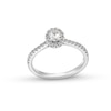 0.50 CT. T.W. Oval Certified Lab-Created Diamond Frame Promise Ring in 10K White Gold (F/SI2)