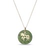 Thumbnail Image 1 of 20.0mm Jade Horse Chinese Zodiac Disc Pendant in 14K Gold
