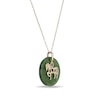 Thumbnail Image 2 of 20.0mm Jade Horse Chinese Zodiac Disc Pendant in 14K Gold