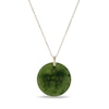 Thumbnail Image 3 of 20.0mm Jade Horse Chinese Zodiac Disc Pendant in 14K Gold