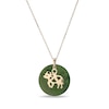 Thumbnail Image 1 of 20.0mm Jade Ox Chinese Zodiac Disc Pendant in 14K Gold