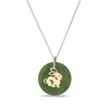 Thumbnail Image 1 of 20.0mm Jade Rabbit Chinese Zodiac Disc Pendant in 14K Gold