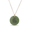 Thumbnail Image 3 of 20.0mm Jade Rabbit Chinese Zodiac Disc Pendant in 14K Gold