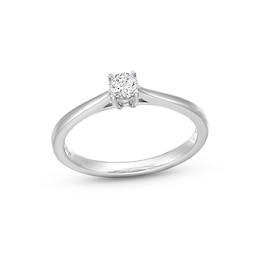 0.20 CT. Certified Lab-Grown Diamond Solitaire Promise Ring in 10K White Gold (F/SI2)