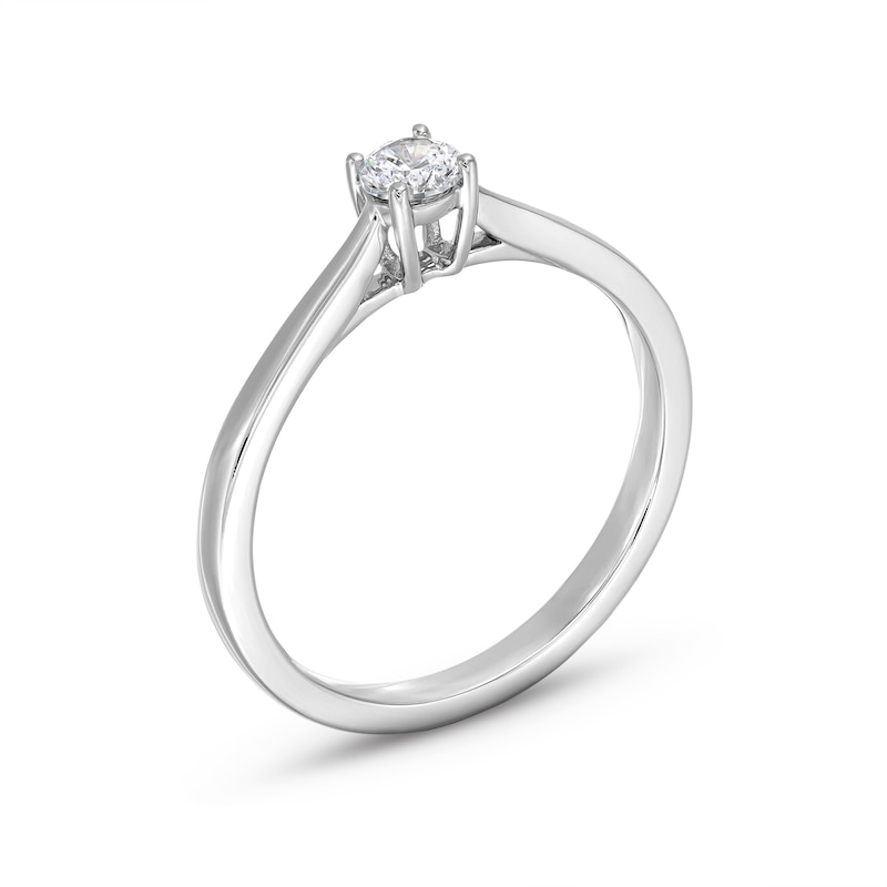 Main Image 3 of 0.20 CT. Certified Lab-Grown Diamond Solitaire Promise Ring in 10K White Gold (F/SI2)