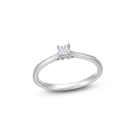 0.20 CT. Princess-Cut Certified Lab-Grown Diamond Solitaire Promise Ring in 10K White Gold (F/SI2)