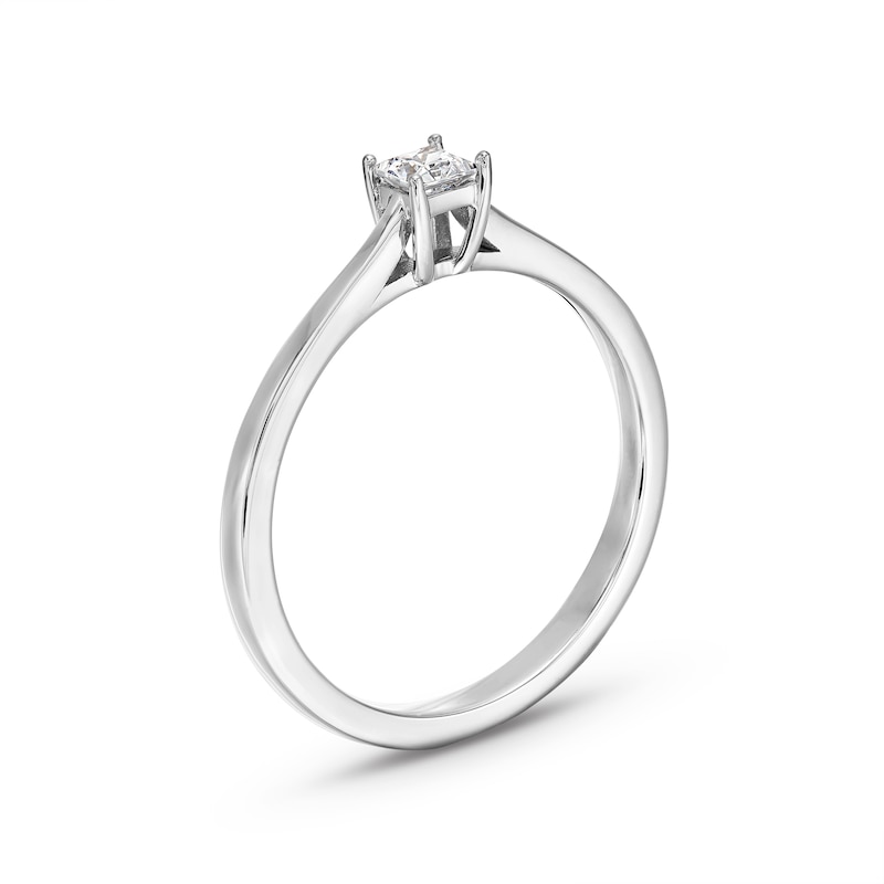 Main Image 3 of 0.20 CT. Princess-Cut Certified Lab-Grown Diamond Solitaire Promise Ring in 10K White Gold (F/SI2)