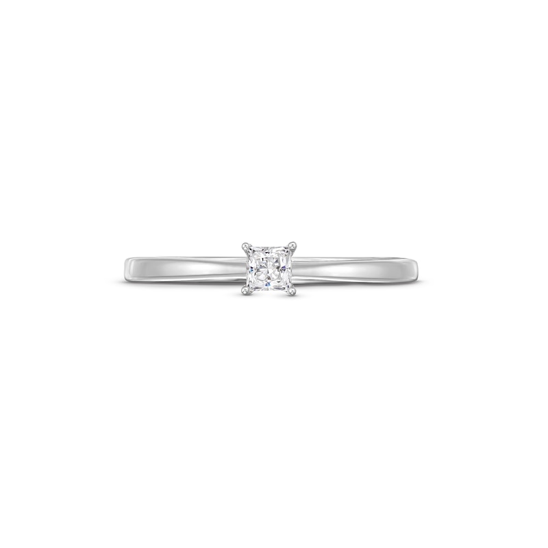 Main Image 4 of 0.20 CT. Princess-Cut Certified Lab-Grown Diamond Solitaire Promise Ring in 10K White Gold (F/SI2)