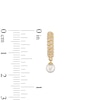 Thumbnail Image 7 of Freshwater Cultured Pearl and White Lab-Created Sapphire Twist Hoop Earrings Set in Sterling Silver with 18K Gold Plate