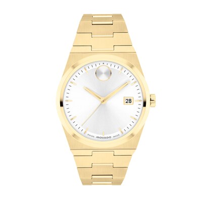 Ladies’ Movado Bold® Quest Gold-Tone IP Watch with White Dial (Model: 3601187)