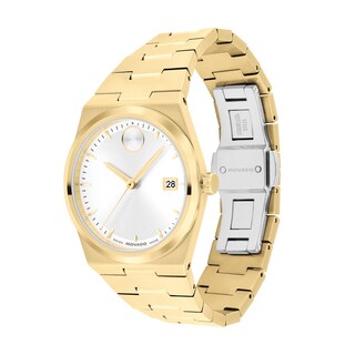 Ladies’ Movado Bold® Quest Gold-Tone IP Watch with White Dial (Model: 3601187)