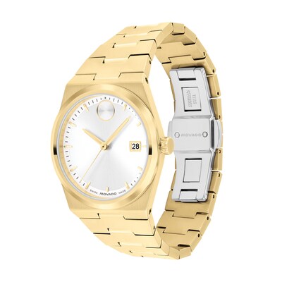 Ladies’ Movado Bold® Quest Gold-Tone IP Watch with White Dial (Model: 3601187)