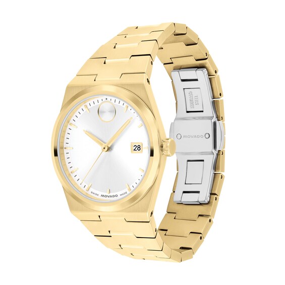 Ladies’ Movado Bold® Quest Gold-Tone IP Watch with White Dial (Model: 3601187)