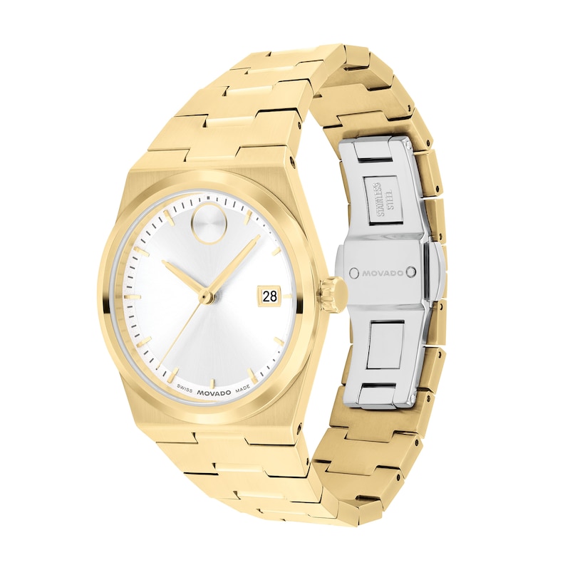 Main Image 2 of Ladies’ Movado Bold® Quest Gold-Tone IP Watch with White Dial (Model: 3601187)