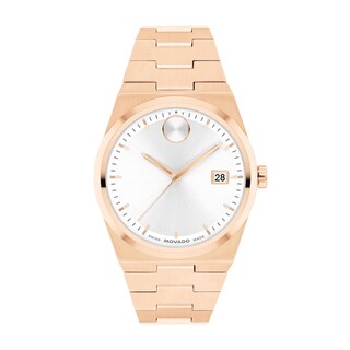 Ladies’ Movado Bold® Quest Rose-Tone IP Watch with White Dial (Model: 3601188)