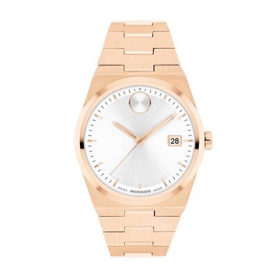 Ladies’ Movado Bold® Quest Rose-Tone IP Watch with White Dial (Model: 3601188)